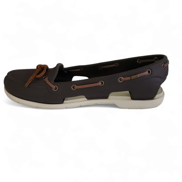 CROCS Beach Line boat shoes brown size 10 - Picture 4 of 12